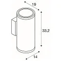 SLV LED Außenwandleuchte ENOLA ROUND UP/DOWN CCT, IP65 IK06, CRi >90, anthrazit, Größe L, 55W 3000/4000K 5400/6000lm 2x38°