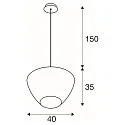 SLV Pendelleuchte PANTILO CONVEX 40 Indoor, E27, chrom, mit Rosette