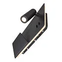 LED Wandleuchte SOMNILA SPOT Indoor, 13W, 3000K, Spot 65lm,  inkl. USB Anschluss, Spot links, schwarz, Back light 370lm