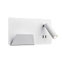 LED Wandleuchte SOMNILA SPOT Indoor, 13W, 3000K, Spot 65lm,  inkl. USB Anschluss, Spot links, weiß, Back light 646lm