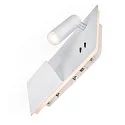 SLV LED Wall luminaire SOMNILA SPOT Indoor, 13W, 3000K, Spot 65lm,  incl. USB port, Spot left, white, back light 646lm
