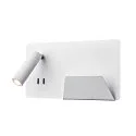 LED Wandleuchte SOMNILA SPOT Indoor, 13W, 3000K, Spot 65lm,  inkl. USB Anschluss, Spot rechts, weiß, Back light 646lm