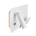 SLV LED Wall luminaire SOMNILA SPOT Indoor, 13W, 3000K, Spot 65lm,  incl. USB port, Spot right, white, back light 646lm