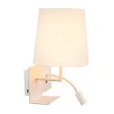 SLV LED Wandleuchte SOMNILA FLEX Indoor, E27, mit LED Spot 65lm, 3000K, weiß, inkl. USB Anschluss, Spot links