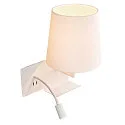 SLV LED Wandleuchte SOMNILA FLEX Indoor, E27, mit LED Spot 65lm, 3000K, weiß, inkl. USB Anschluss, Spot rechts