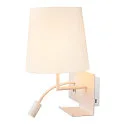 SLV LED Wandleuchte SOMNILA FLEX Indoor, E27, mit LED Spot 65lm, 3000K, weiß, inkl. USB Anschluss, Spot rechts