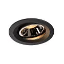 LED Deckeneinbauleuchte NUMINOS DL M, 2700K, IP20, dreh-/schwenkbar, 55°, 1550lm, UGR 18, Schwarz / Chrom