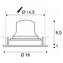 SLV LED Deckeneinbauleuchte NUMINOS DL L, 4000K, IP20, dreh-/schwenkbar, 20°, 2450lm, UGR 18, Weiß / Weiß