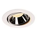 LED Ceiling recessed luminaire NUMINOS DL XL, 3000K, IP20, rotatable / pivotable, 55°, 3500lm, UGR 19, white/chrome