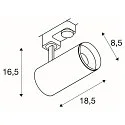 SLV LED 3-Phasen Strahler NUMINOS PHASE M, 230V / 500mA, CRi >90, dimmbar, 20W 3000K 1970lm 36°, UGR <13, Weiß / Schwarz