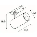 SLV LED 3-Phasen Leuchte NUMINOS DALI M, 3000K, 24°, 1930lm, schwarz/schwarz, 24°, 1930lm, Schwarz / Schwarz