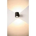 SLV LED Wandleuchte OCULUS UP/DOWN, 15W, 2000-3000K, 1110lm, IP20, dimmbar, schwarz