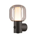 SLV LED Outdoor luminaire OVALISK WL LED Wall luminaire with sensor, CCT switch, 3000/4000K, 560/600lm, IP65, anthracite