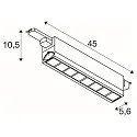 SLV LED 3-Phasen Strahler SIGHT MOVE DALI, IP20, 45cm, mit Raster, CRi >90, schwenkbar, DALI dimmbar, 26W 4000K 3100lm 75°, schwarz