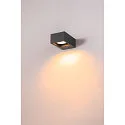 SLV LED Außenwandleuchte ESKINA FRAME WL SINGLE CCT, IP65 IK06, 15W 3000/4000K 95°, verstellbar, anthrazit
