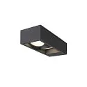 SLV LED Außenwandleuchte ESKINA FRAME WL DOUBLE CCT, IP65 IK06, 27W 3000/4000K 95°/95°, verstellbar, anthrazit, lange Variante