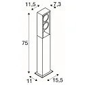 SLV Outdoor LED Stehleuchte ESKINA FRAME 75 DOUBLE CCT, IP65 IK06, 75cm, 27W 3000/4000K 95°/95°, verstellbar, anthrazit