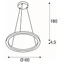 LED Pendelleuchte ONE 60 PD PHASE UP/DOWN, CCT switch, 2700/3000K, 410/415lm, schwarz