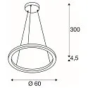 SLV LED Pendelleuchte ONE 60 PD DALI UP/DOWN, CCT switch, 3000/4000K, 400/410lm, schwarz