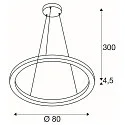 SLV LED Pendelleuchte ONE 80 PD DALI UP/DOWN, CCT switch, 3000/4000K, 615/635lm, schwarz