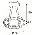 LED Pendelleuchte ONE DOUBLE PHASE, Up/Down, Ø 60cm, 35W 2700/3000K (CCT) 1270lm 130°, CRi >90, messing