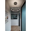 SLV LED Pendelleuchte ONE DOUBLE PD DALI UP/DOWN, CCT switch, 3000/4000K, 1050/1060lm, schwarz