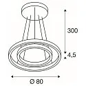 SLV LED Pendelleuchte ONE DOUBLE PD DALI UP/DOWN, CCT switch, 3000/4000K, 1050/1060lm, schwarz