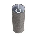 SLV Textil-Schirm FENDA, Zylindrisch / Lang, Ø 15cm / Höhe 40cm, Grau
