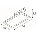 1-Phasen LED Flächen-Strahler PANEL TRACK, Eckig, 15x30cm, 230V / 450mA, 18W 3000K 1800lm, CRi >90, Schwarz