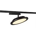 SLV 1-Phasen LED Strahler PANEL TRACK, Rund, Ø 20cm, 230V / 450mA, 18W 3000K 1800lm, CRi >90, Schwarz