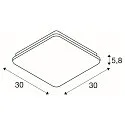 SLV Wand-/Deckenleuchte SIMA SENSOR, eckig, 3000K, 2150lm, IP44, weiß