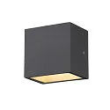 SLV LED Außenwandleuchte SITRA S WL SINGLE, IP44 IK05, 6.2W 3000/4000K (CCT Switch) 580/620lm 105°, anthrazit