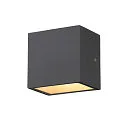 SLV LED Außenwandleuchte SITRA S WL SINGLE, IP44 IK05, 6.2W 3000/4000K (CCT Switch) 580/620lm 105°, anthrazit