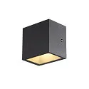 SLV LED Außenwandleuchte SITRA S WL SINGLE, IP44 IK05, 6.2W 3000/4000K (CCT Switch) 580/620lm 105°, anthrazit