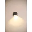 SLV LED Außenwandleuchte SITRA S WL SINGLE, IP44 IK05, 6.2W 3000/4000K (CCT Switch) 580/620lm 105°, anthrazit
