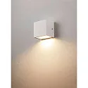SLV LED Außenwandleuchte SITRA S WL SINGLE, IP44 IK05, 6.2W 3000/4000K (CCT Switch) 580/620lm 105°, weiß