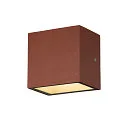 SLV LED Außenwandleuchte SITRA S WL SINGLE, IP44 IK05, 6.2W 3000/4000K (CCT Switch) 580/620lm 105°, rostfarben