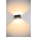 SLV LED Außenwandleuchte SITRA M WL UP/DOWN, IP65 IK05, 20cm, 14W 3000/4000K (CCT Switch) 1700lm 2x95°, anthrazit