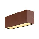 LED Außenwandleuchte SITRA L, UP/DOWN, IP65 IK03, 24W 3000/4000K (CCT Switch) 2800lm 2x105°, rostfarben