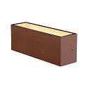 SLV LED Außenwandleuchte SITRA L, UP/DOWN, IP65 IK03, 24W 3000/4000K (CCT Switch) 2800lm 2x105°, rostfarben
