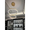 SLV LED Pendelleuchte ONE DOUBLE PHASE, Up/Down, Ø 60cm, 35W 2700/3000K (CCT) 1270lm 130°, CRi >90, messing
