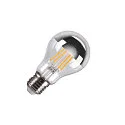 LED Filament Birnenform A60 MIRRORHEAD, E27, 7.5W 2700K 720lm 180°, CRi >90, dimmbar, klar / Chrom