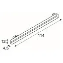 SLV LED 3-Phasen-Leuchte SIGHT TRACK CCT ON-OFF, 114cm 37W 3000/400K (CCT-Switch) 3000lm 120°, CRi >90, schaltbar, weiß