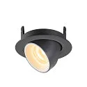 SLV LED Deckeneinbauleuchte NUMINOS® GIMBLE XS, 3000K, 20°, Schwarz / Weiß