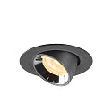 SLV LED Ceiling recessed luminaire NUMINOS® GIMBLE XS, 3000K, 55°, black/chrome