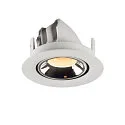 SLV LED Ceiling recessed luminaire NUMINOS® GIMBLE XS, 3000K, 20°, white/chrome