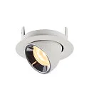 SLV LED Ceiling recessed luminaire NUMINOS® GIMBLE XS, 3000K, 20°, white/chrome