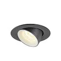 SLV LED Deckeneinbauleuchte NUMINOS® GIMBLE XS, 4000K, 20°, Schwarz / Weiß