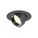 LED Ceiling recessed luminaire NUMINOS® GIMBLE XS, 4000K, 20°, black/chrome