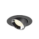 SLV LED Ceiling recessed luminaire NUMINOS® GIMBLE XS, 4000K, 20°, black/chrome
